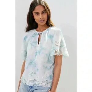 Anthropologie Tie-Dye lace Blouse